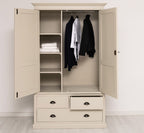 Schrank Kleiderschrank 121x197x59 cm Kiefernholz massiv