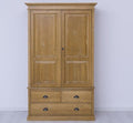 Landhaus Schrank Kleiderschrank Natur 121x197x59 cm Kiefernholz massiv