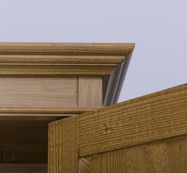 Landhaus Schrank Kleiderschrank Natur 121x197x59 cm Kiefernholz massiv