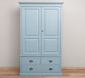 Landhaus Schrank Kleiderschrank 121x197x59 cm Kiefernholz massiv