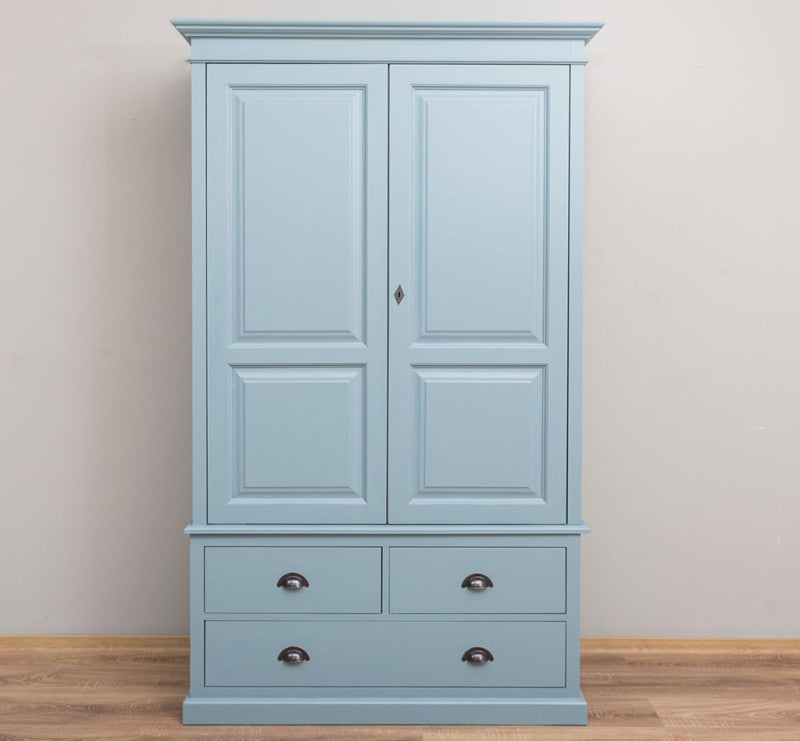 Landhaus Schrank Kleiderschrank 121x197x59 cm Kiefernholz massiv
