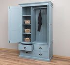 Landhaus Schrank Kleiderschrank 121x197x59 cm Kiefernholz massiv