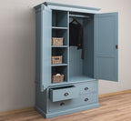 Landhaus Schrank Kleiderschrank 121x197x59 cm Kiefernholz massiv