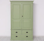 Landhausstil Schrank Salbei Grün 121x197x59 cm Kiefernholz massiv