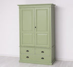 Landhausstil Schrank Salbei Grün 121x197x59 cm Kiefernholz massiv