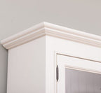 Landhaus Schrank Regal Vitrine Weiß 110x210x39 cm Kiefernholz massiv