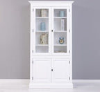 Landhaus Vitrine Weiß 110x210x39 cm Kiefernholz massiv