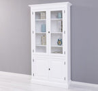 Landhaus Vitrine Weiß 110x210x39 cm Kiefernholz massiv