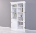 Landhaus Vitrine Weiß 110x210x39 cm Kiefernholz massiv