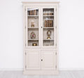 Landhaus Schrank Regal Vitrine 110x210x39 cm Kiefernholz massiv