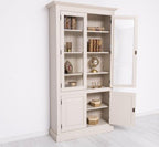 Landhaus Schrank Regal Vitrine 110x210x39 cm Kiefernholz massiv