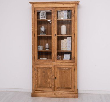 Schrank Regal Vitrine 110x210x39 cm Kiefernholz massiv