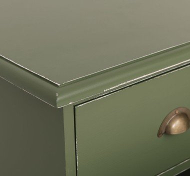Landhausmöbel Kommode Salbei Grün 100x100x50 cm  Kiefernholz massiv