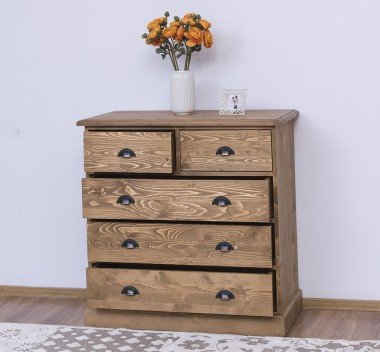 Kommode mit 5 Schubladen 100x100x50 cm Kiefernholz massiv