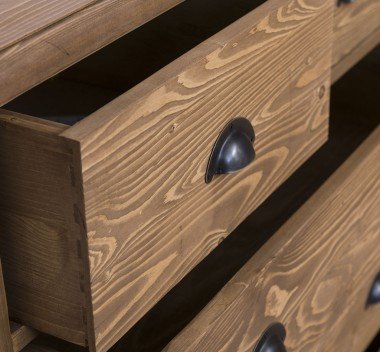 Kommode mit 5 Schubladen 100x100x50 cm Kiefernholz massiv