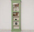 Landhausstil Vitrine Salbei Grün 75x220x40 cm Kiefernholz massiv