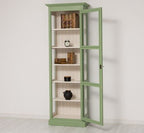Landhausstil Vitrine Salbei Grün 75x220x40 cm Kiefernholz massiv