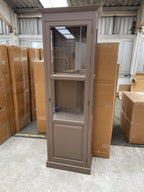 Landhaus Vitrine Braun 75x220x40 cm Kiefernholz massiv