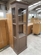 Landhaus Vitrine Braun 75x220x40 cm Kiefernholz massiv