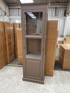 Landhaus Vitrine Braun 75x220x40 cm Kiefernholz massiv