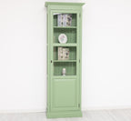 Landhaus Vitrine Salbei Grün 75x220x40 cm Kiefernholz massiv