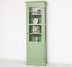 Landhaus Vitrine Salbei Grün 75x220x40 cm Kiefernholz massiv