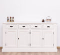 Sideboard Weiß Landhausmöbel Kiefernholz Massiv 173x93x47 cm