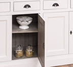 Sideboard Weiß Landhausmöbel Kiefernholz Massiv 173x93x47 cm