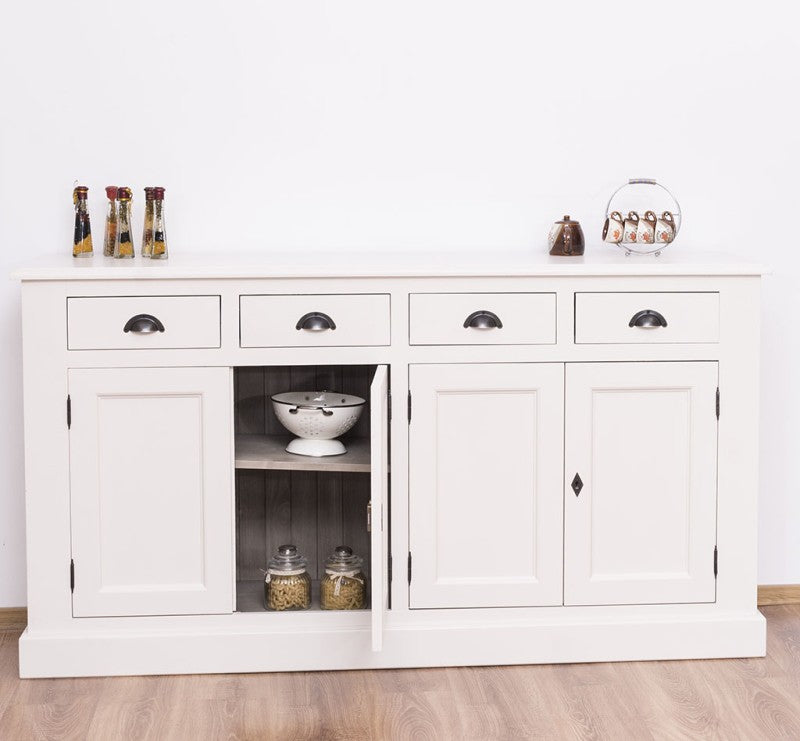 Sideboard Weiß Landhausmöbel Kiefernholz Massiv 173x93x47 cm