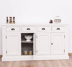 Sideboard Weiß Landhausmöbel Kiefernholz Massiv 173x93x47 cm