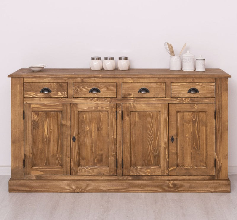 Sideboard Natur Landhausmöbel Kiefernholz Massiv 173x93x47 cm