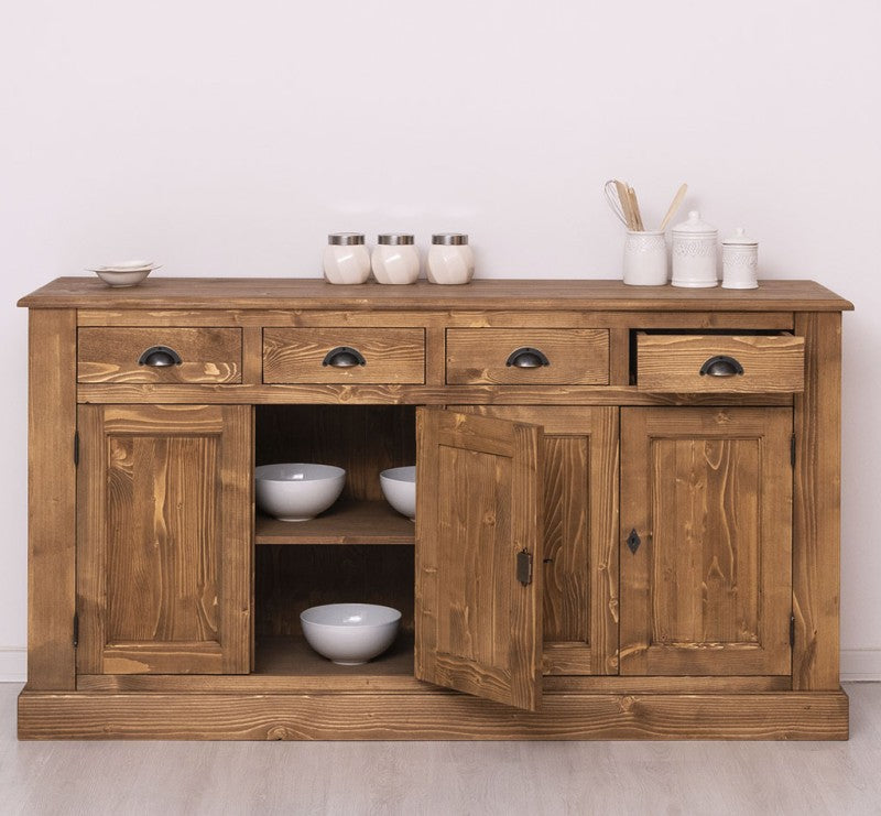 Sideboard Natur Landhausmöbel Kiefernholz Massiv 173x93x47 cm