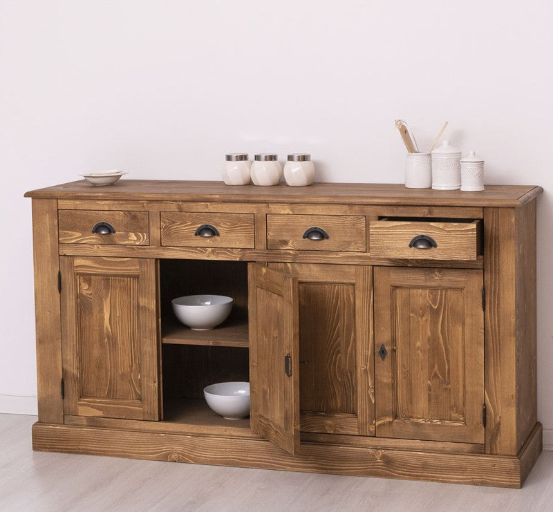 Sideboard Natur Landhausmöbel Kiefernholz Massiv 173x93x47 cm