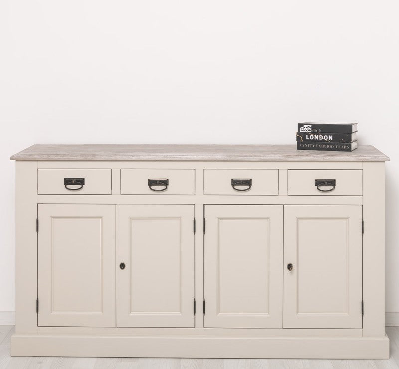 Sideboard Creme Landhausmöbel Kiefernholz Massiv 173x93x47 cm