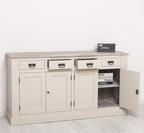 Sideboard Creme Landhausmöbel Kiefernholz Massiv 173x93x47 cm