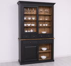 Büffet Schwarz 142x225x48 cm Kiefernholz massiv