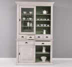 Büffet Grau-Weiß 142x225x48 cm Kiefernholz massiv