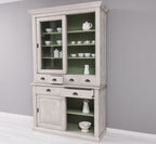 Büffet Grau-Weiß 142x225x48 cm Kiefernholz massiv
