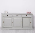 Sideboard Grau Landhausmöbel Kiefernholz Massiv 192x91x48 cm