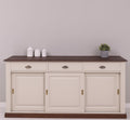 Sideboard Creme Landhausmöbel Kiefernholz Massiv 192x91x48 cm
