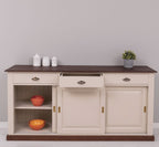 Sideboard Creme Landhausmöbel Kiefernholz Massiv 192x91x48 cm
