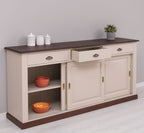 Sideboard Creme Landhausmöbel Kiefernholz Massiv 192x91x48 cm