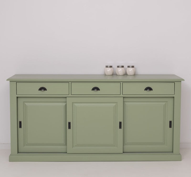 Sideboard Hellgrün Landhausmöbel Kiefernholz Massiv 192x91x48 cm