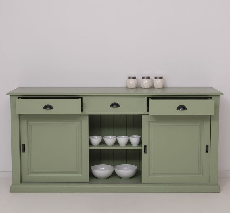 Sideboard Hellgrün Landhausmöbel Kiefernholz Massiv 192x91x48 cm