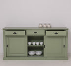 Sideboard Hellgrün Landhausmöbel Kiefernholz Massiv 192x91x48 cm
