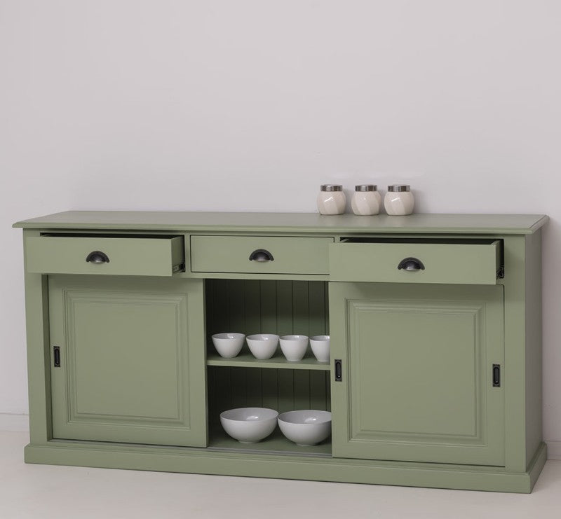 Sideboard Hellgrün Landhausmöbel Kiefernholz Massiv 192x91x48 cm