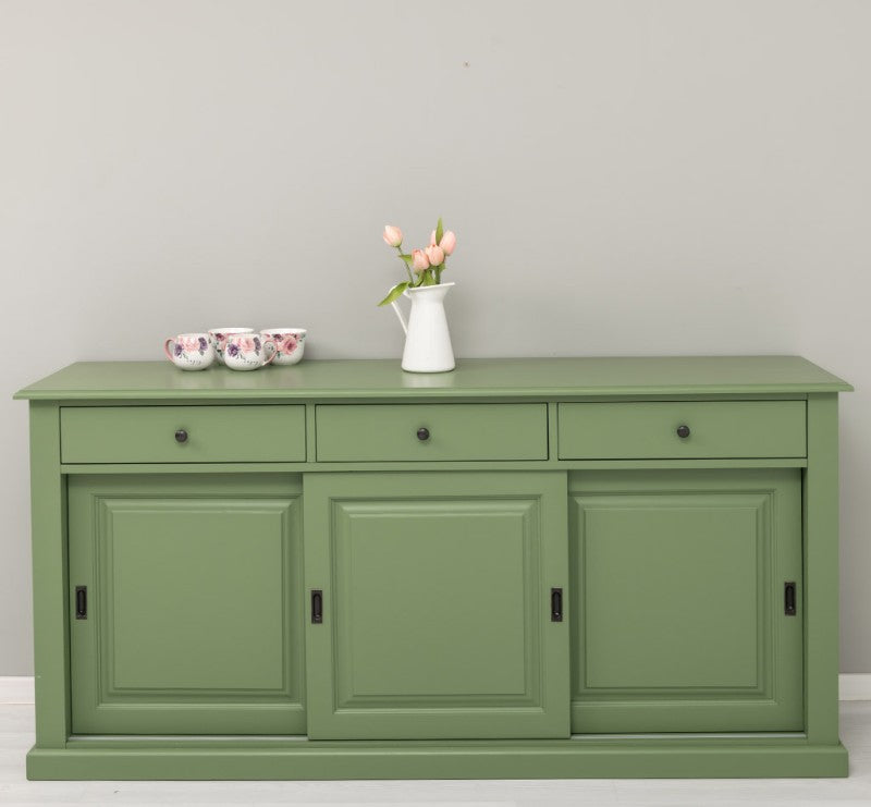 Sideboard Grün Landhausmöbel Kiefernholz Massiv 192x91x48 cm