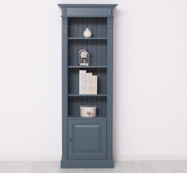 Bücherregal blau Landhausmöbel Kiefernholz Massiv 71x197x39 cm
