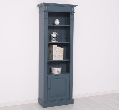 Bücherregal blau Landhausmöbel Kiefernholz Massiv 71x197x39 cm