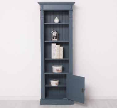 Bücherregal blau Landhausmöbel Kiefernholz Massiv 71x197x39 cm